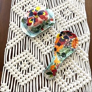 Matching Anthropologie Spoon Rest & Butter Dish